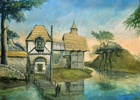 Morrowind Seyda Neen oil painting by me