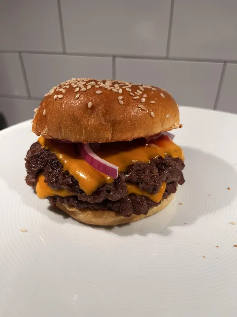 [homemade] double cheeseburger