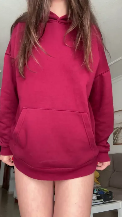 I love to wear hoodies with nothing underneath