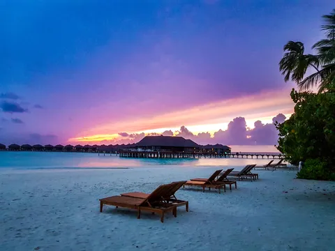 ITAP of the sunrise at The Maldives