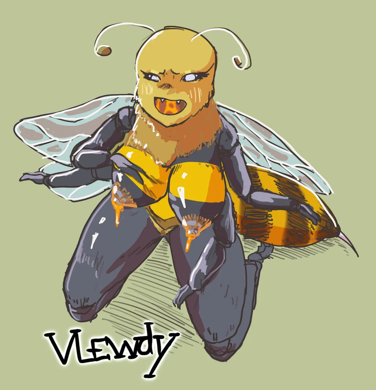 Honey is stored in the b ... Boobees? (vLewdy)