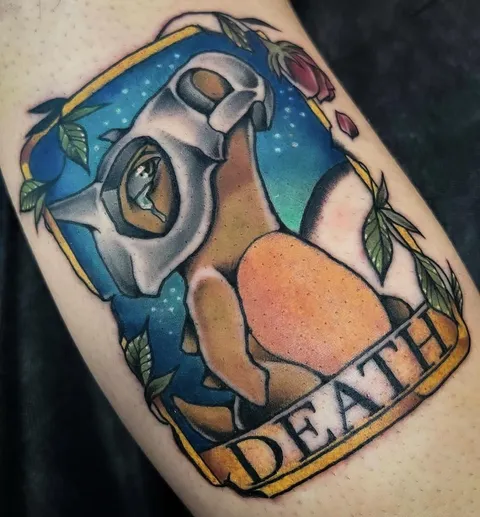 Cubone death tarot by me, Bianca Ferro, at northbound tattoo in south amboy NJ.