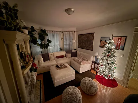 Night vs. Day cozy Christmas living room