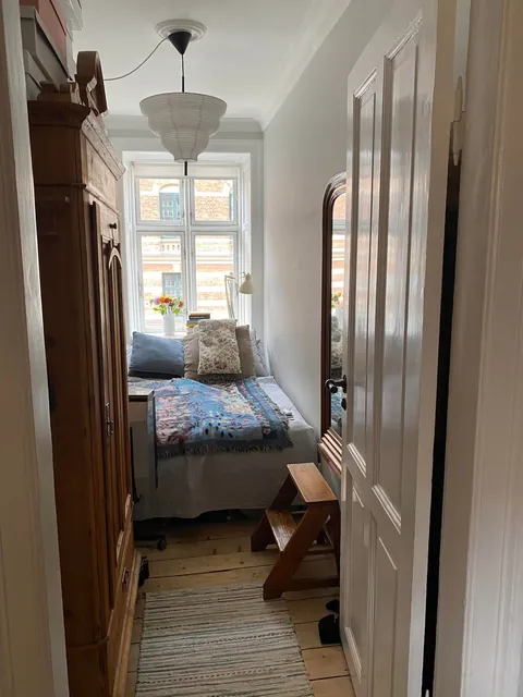 Our tiny cozy bedroom in Copenhagen, Denmark
