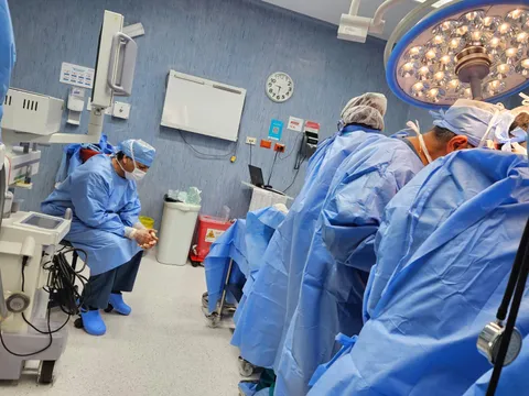 My dad resting during a surgery that was going for 8 hours