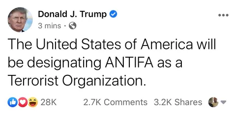 Antifa will be a designated Terrorist Group