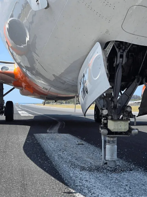 What was left of Air India Express flight ( IX 938 ) nose gear after a hard landing at  Phuket International Airport (HKT), Thailand earlier today