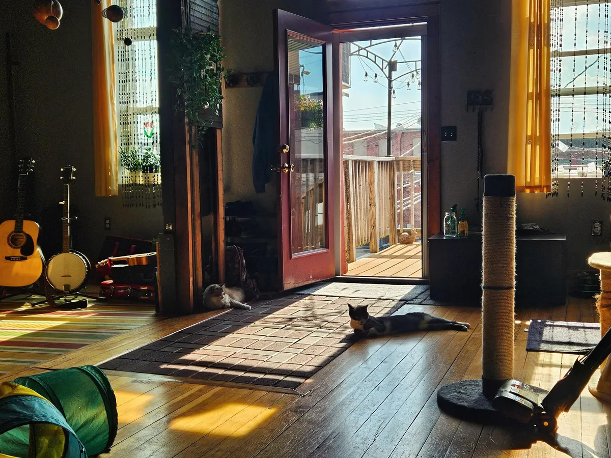 When the sun is shining and a breeze comes through