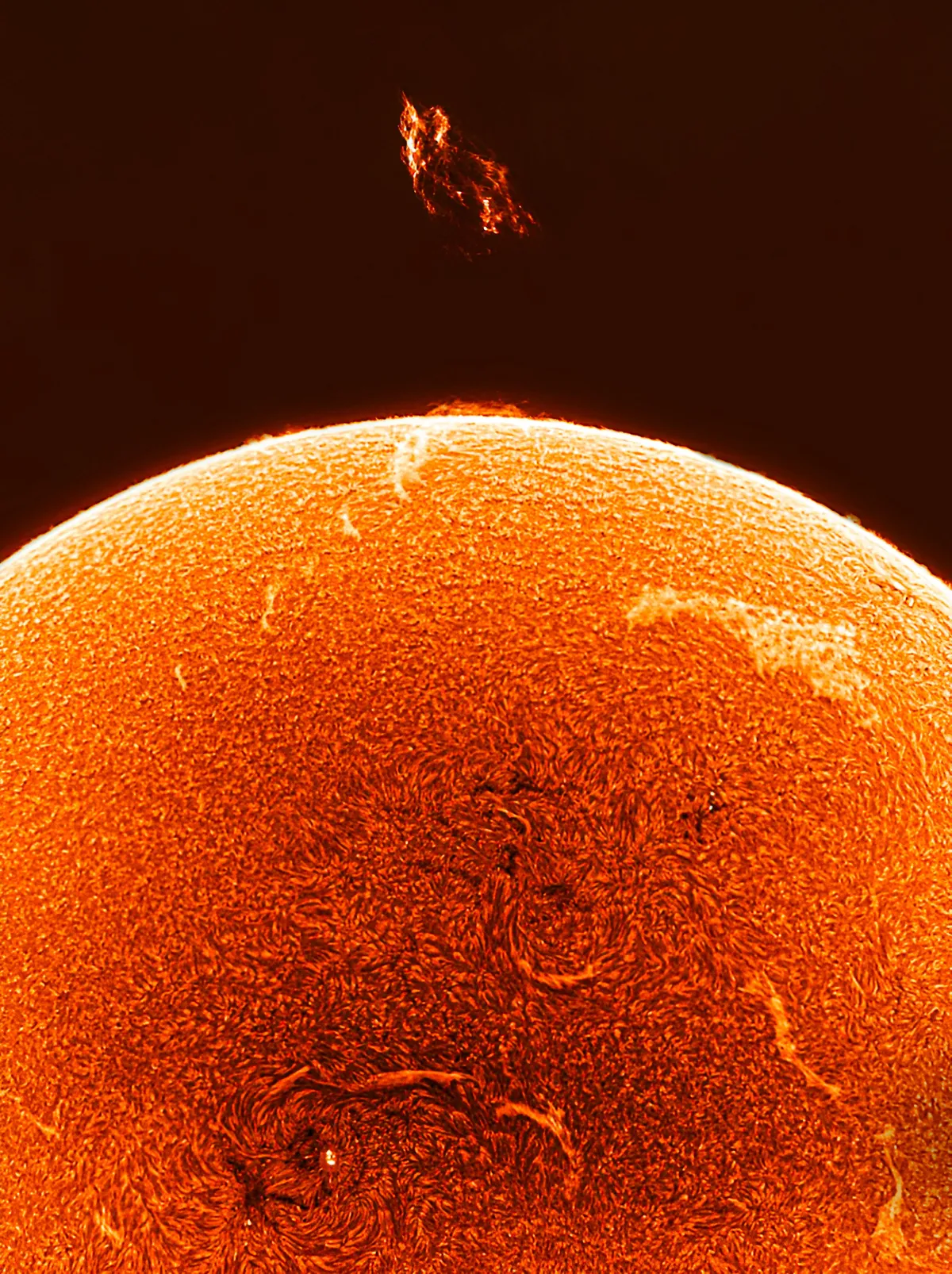 I Captured a Huge Solar Prominence Today as it Left the Sun’s Chromosphere.
