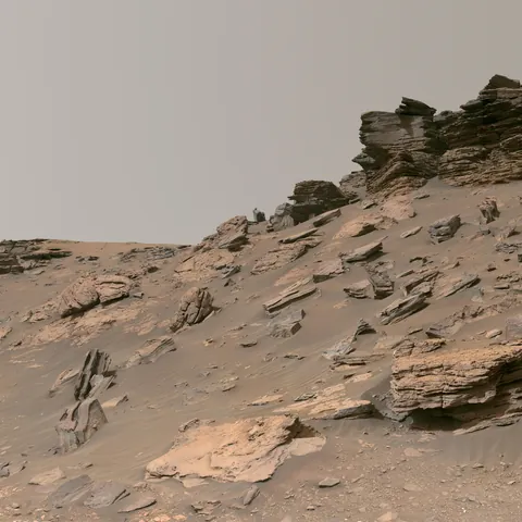 NASA Perseverance Rover view of Jezero Crater on Mars