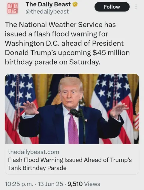 Old-as-shit president turns 79 and even the weather doesn’t like him