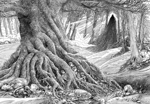 I am going for a pixel art take on traditional etching … 