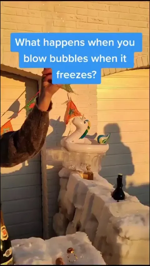 Blowing a bubble in freezing temperature