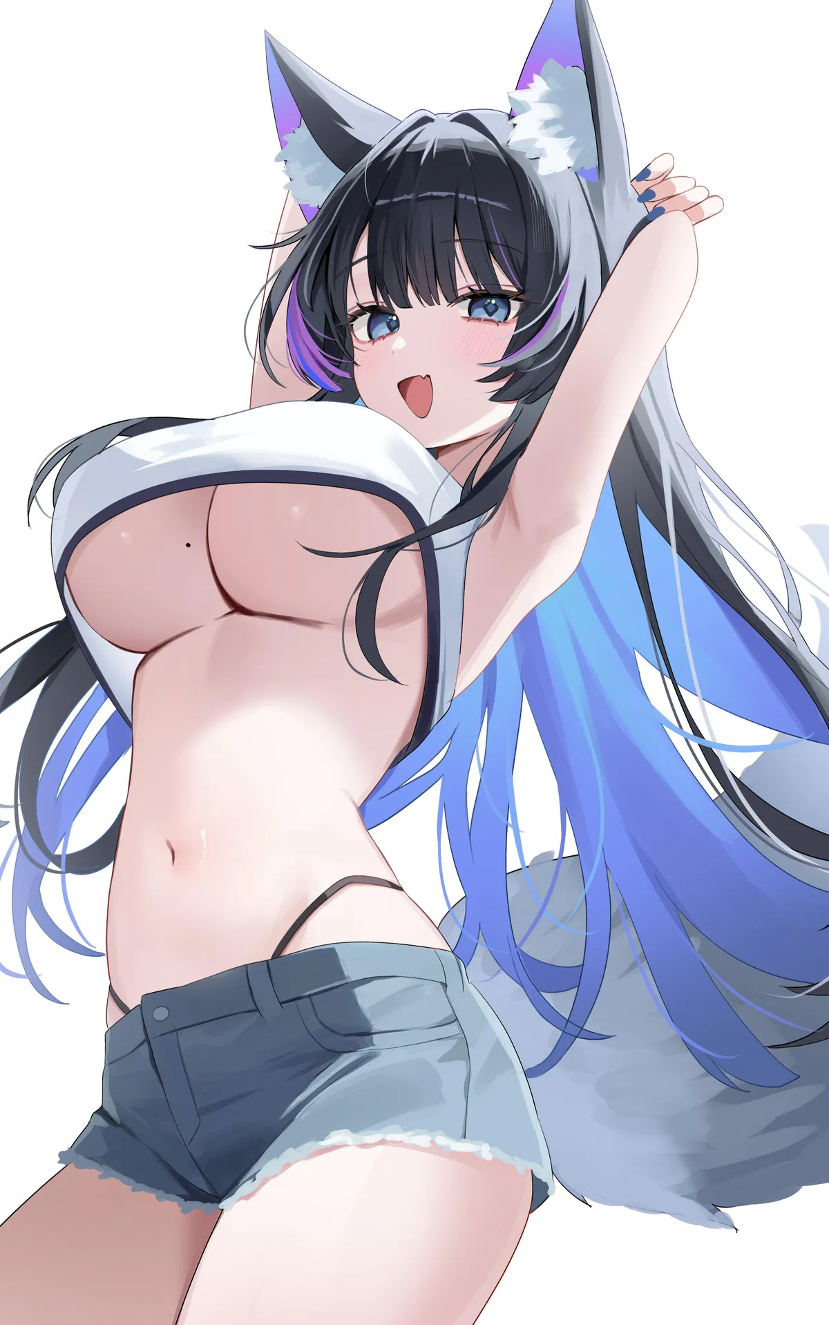 Foxgirl showing off her underboob