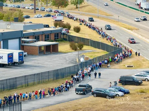 Early voting line in Oklahoma