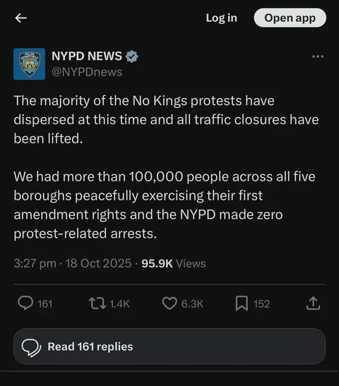 For all of those calling the No Kings protests “violent”