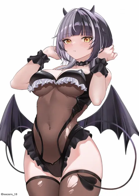 Shiori Novella wearing her bat outfit [hololive] (noeee)