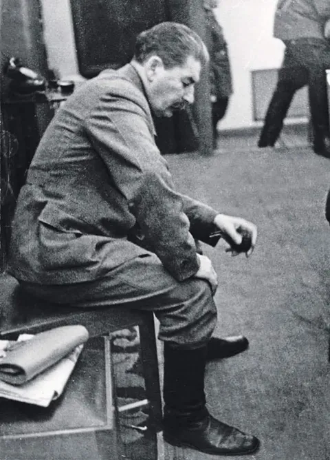 Stalin in a moment of visible despair, August 1941 – unauthorized photo taken inside the Kremlin