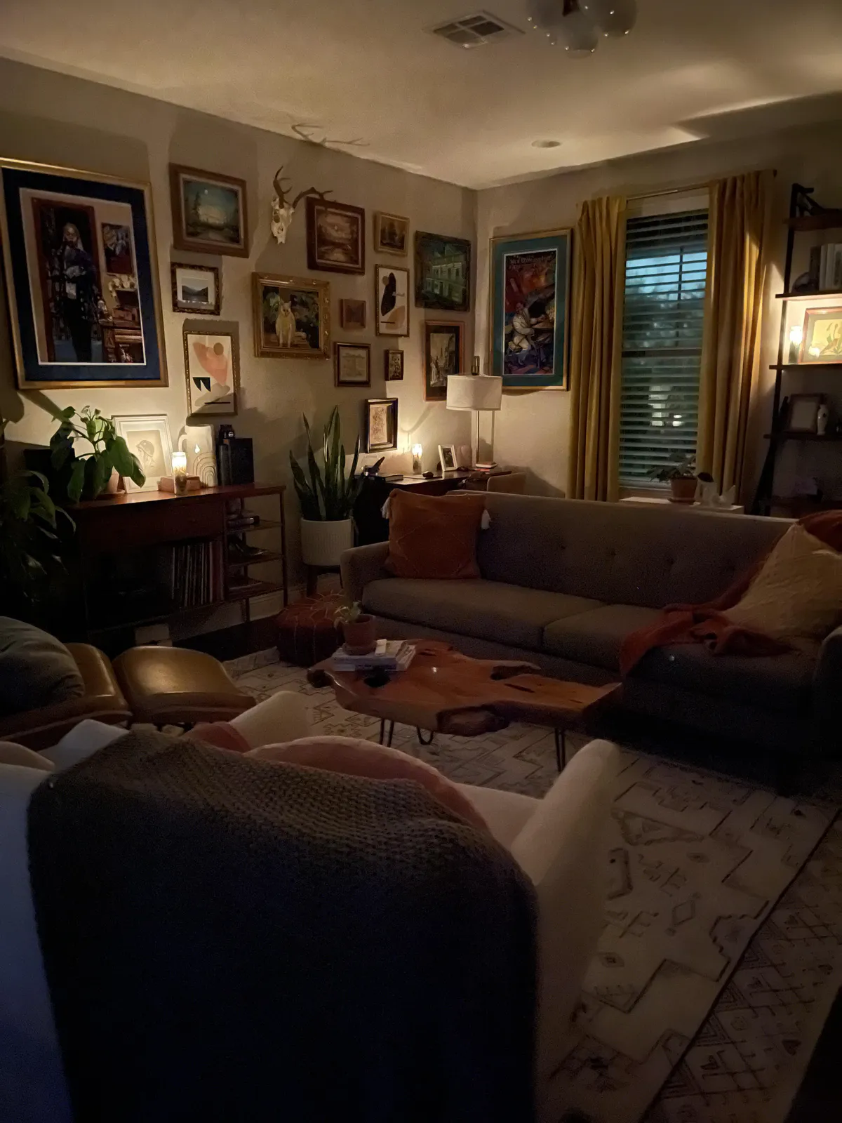 Cozy, candle-lit living room thanks to Hurricane Francine power outage 
