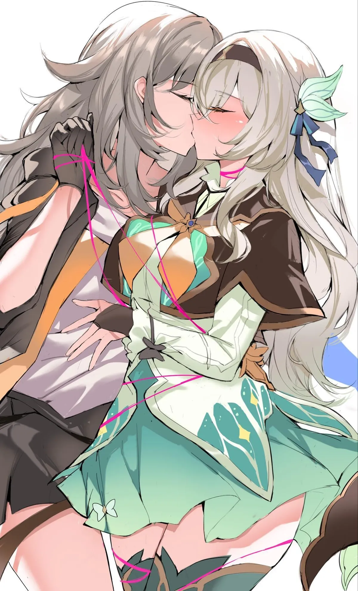 Stelle and Firefly kissing (By 史本c16e4) [Honkai: Star Rail]