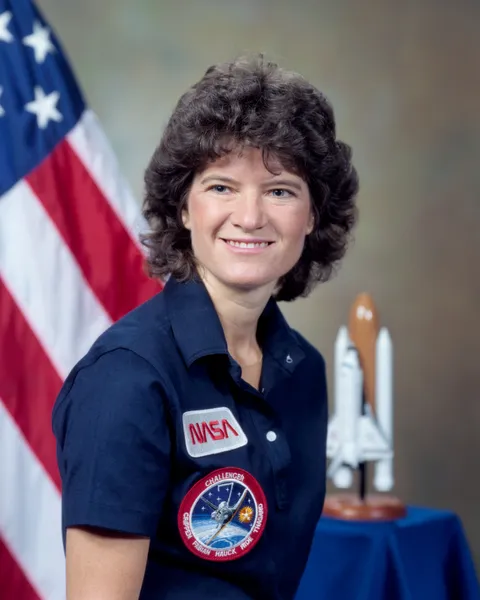 Sally Ride was the first American woman in space. NASA selected Dr. Ride as an astronaut candidate in January 1978. She began her astronaut career as a mission specialist on STS-7, which launched from Kennedy Space Center, Florida on June 18, 1983. (NASA) [2,790 x 3,487]