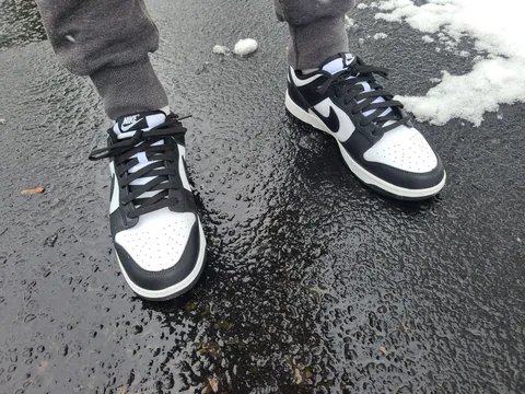 Birthday gift from my fiancée. Nike dunk low pandas. Straight to feet. 