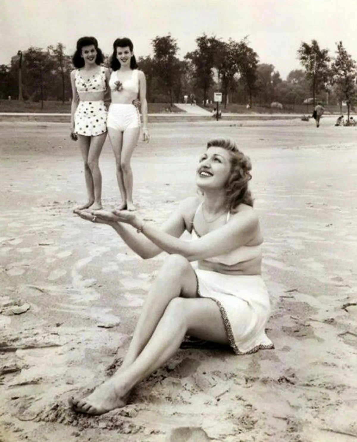 Forced Perspective on the Beach, circa 1943