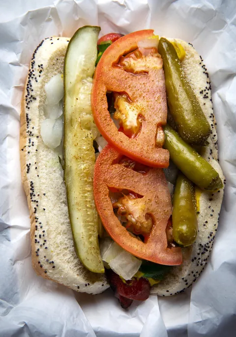 Chicago style hotdog