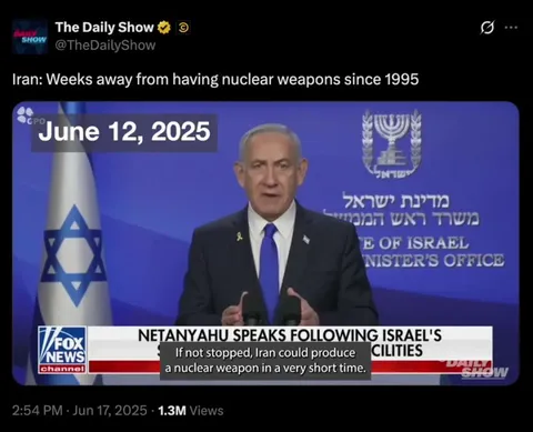 Iran has been 'weeks away' from nuclear weapons since at least 1995.