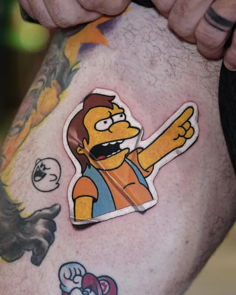 Nelson / Simpsons tattoo by myself, Pony Lawson in Chicago Illinois, Mayday! Tattoo Co.