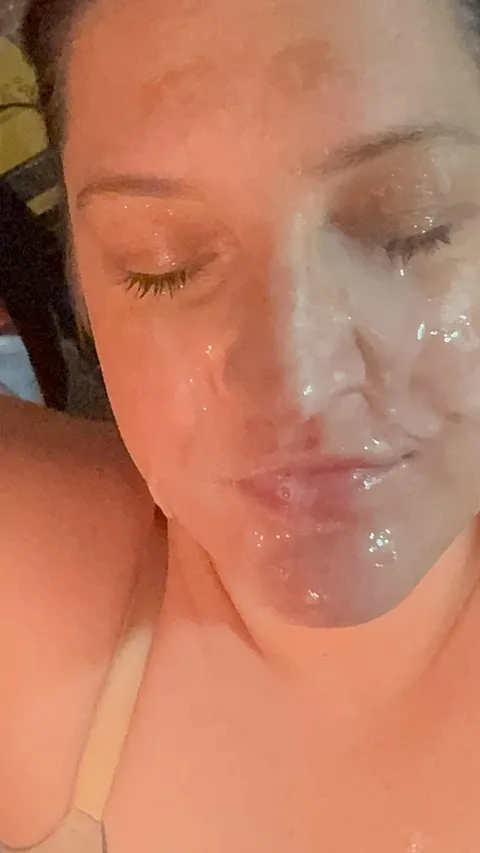 Edged him for 3 days to get this load dripping off my face and licked up