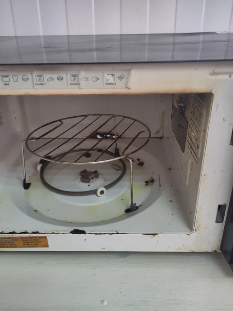 The microwave at work has a hole inside