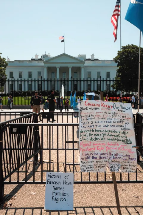 [OC] In front of the White House today.
