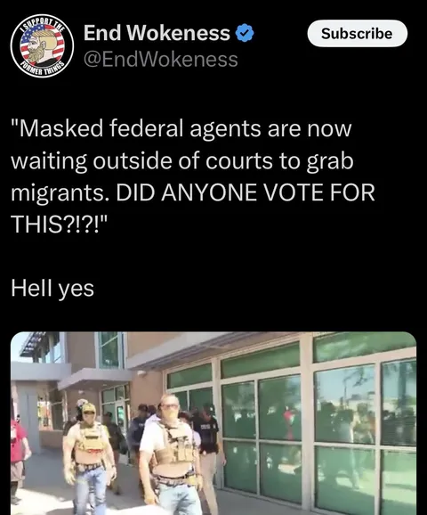 Look at these dirty pigs hiding their faces… 🤢