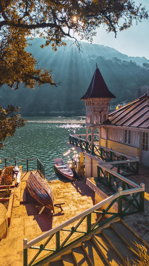ITAP of ship dock near a lake