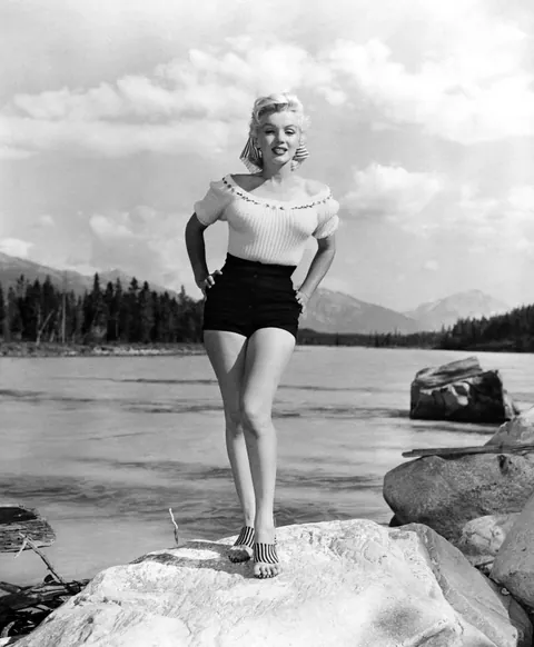 Marilyn Monroe on the set of "River of No Return" (1953).