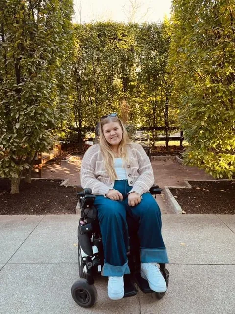 I started an accessible shoe company that allows people with disabilities like me to wear shoes they’ve never been able to wear before. This was the first person to receive her shoes