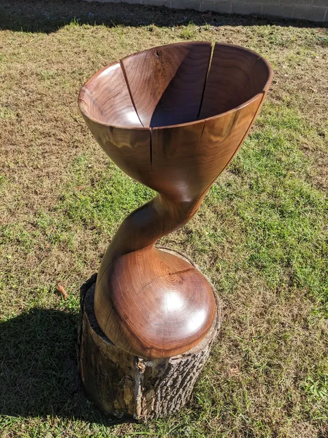 Just spent my last 3 years worth of Fall and Spring downtime carving a wooden wormhole from a single log. The concept just excites the heck out of me.