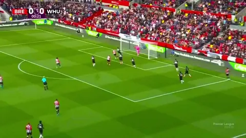 Brentford [1] - 0 West Ham - Bryan Mbeumo 1'