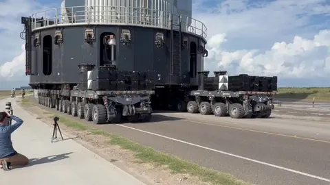 The roll out of this booster rocket is epic