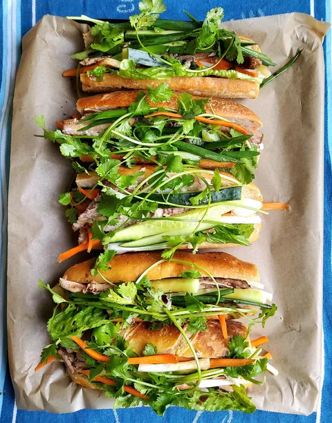 DIY sourdough bánh mì sandwiches