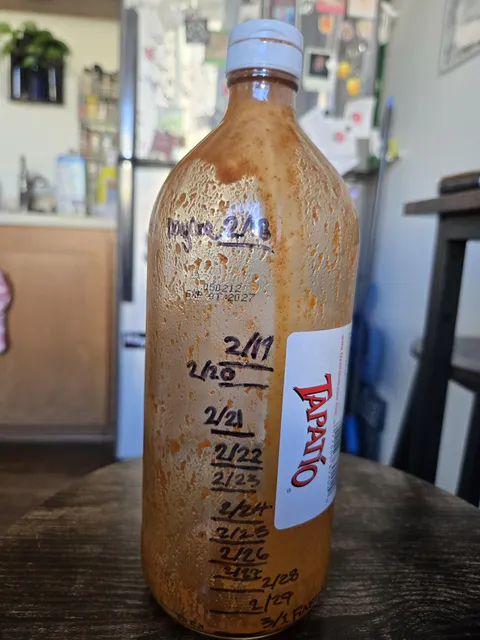 tracked my boyfriend's hot sauce consumption over the course of 13 days