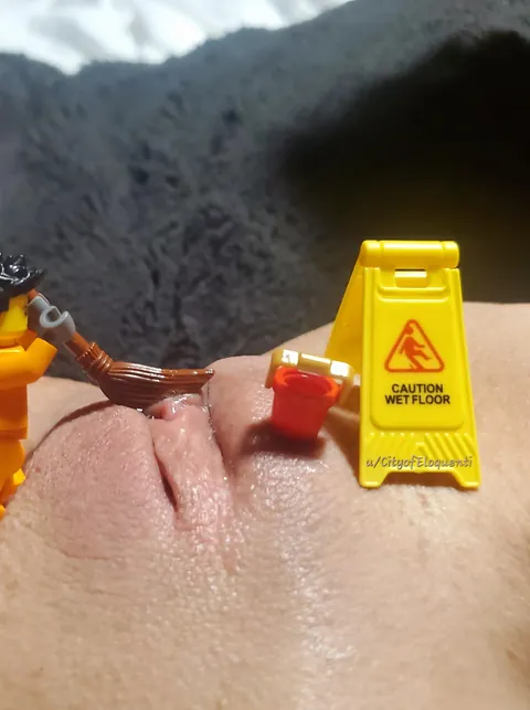 Caution: Slippery when wet (f)