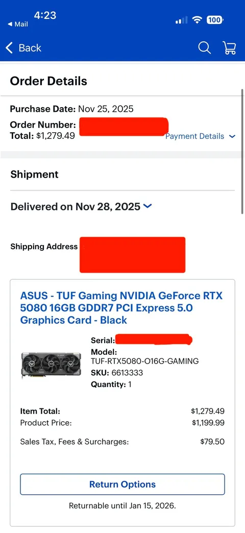 **UPDATE** Received Rocks In Place Of ASUS TUF 5080