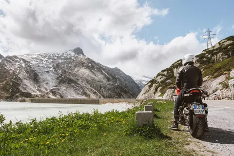 Exploring the Swiss Alps in a rented Ducati 1200.