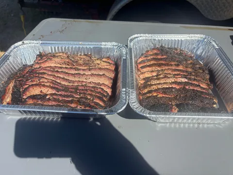 [homemade] 2 Texas Briskets and a Pulled Pork. Zoom in on that fat.