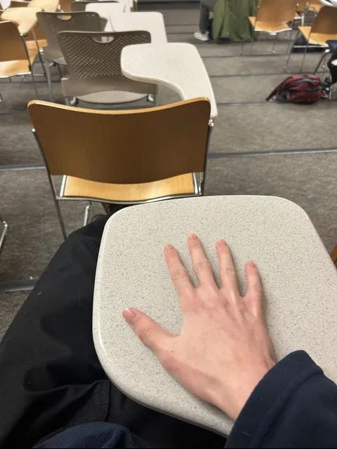 This is the size of the desk I’m taking my Calc III final on