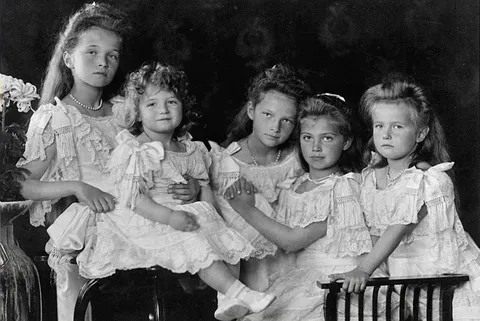 The children of Tsar Nicholas II of Russia in a formal photo, 1906