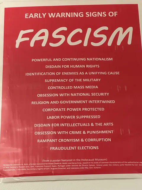 Warning Signs of Facism from a US History Classroom