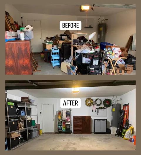 I’m finally done clearing out my depression nest of a garage after weeks of hard work. I donated 55 trash bags full of stuff and threw away 12 cubic feet of garbage. I can park my car in there for the first time in a year.